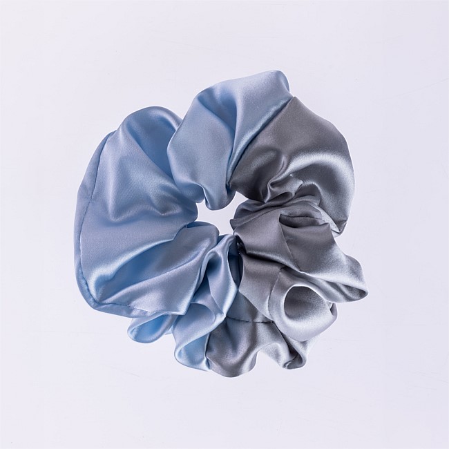 Grace & Gild Shalah Two Tone Scrunchie Blue 