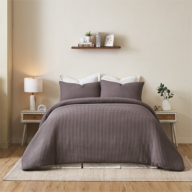 Fieldcrest Chunky Waffle Cotton Duvet Cover Set Fieldcrest Chunky Waffle Cotton Duvet Cover Set