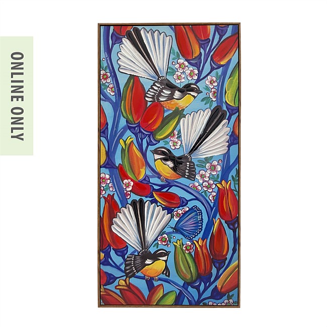 Design Plus Kiwiana Piwakawaka Wall Art 60 x 120cm