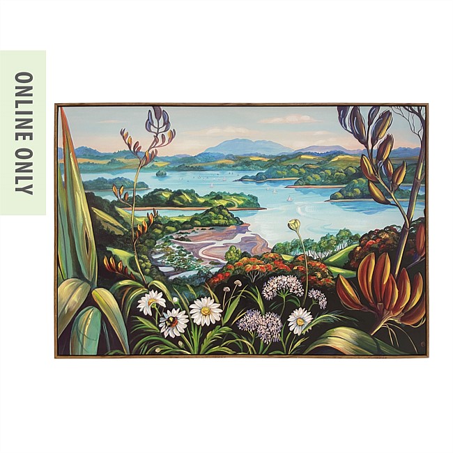 Design Plus Kiwiana Mahurangi Harbour Wall Art 120 x 80cm