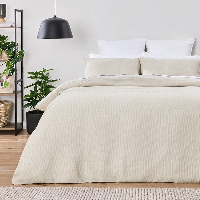 Baker St Linen Varek Cotton Duvet Cover Set Oatmeal