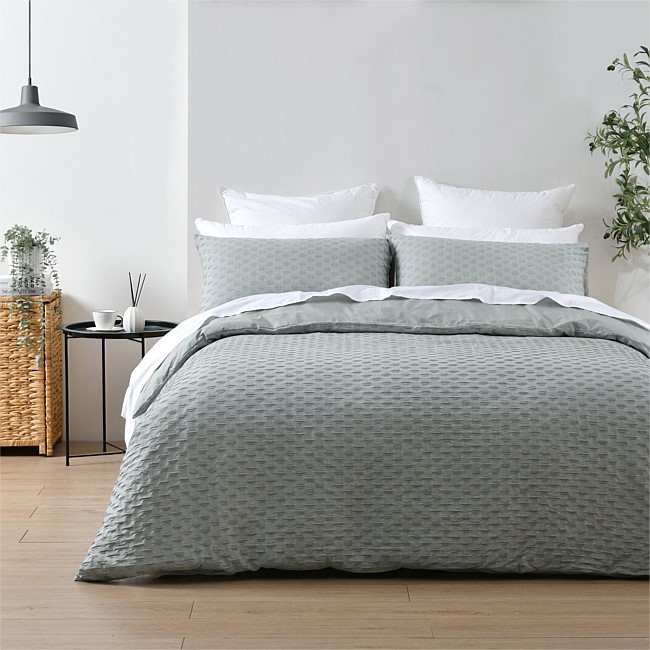 Baker St Linen Noah Cotton Duvet Cover Set Green Baker St Linen Noah Cotton Duvet Cover Set Green