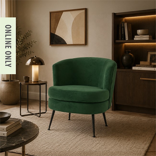 Design Republique Emerald Pleated Velvet Armchair