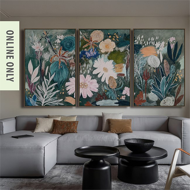 Design Republique 3 Piece Wall Art Bright Florals