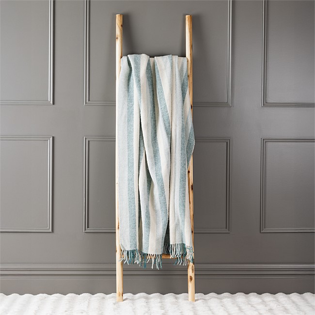 Woolrest New Zealand Wool Herringbone Stripe Throw Teal Woolrest New Zealand Wool Herringbone Stripe Throw Teal
