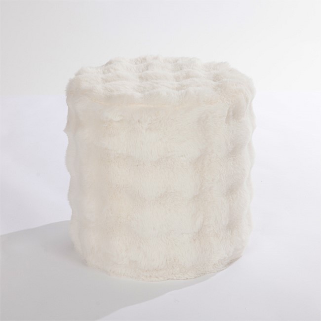 Design Republique Lottie Faux Fur Small Ottoman 