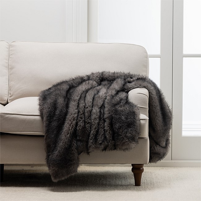 Design Republique Onyx Faux Fur Throw