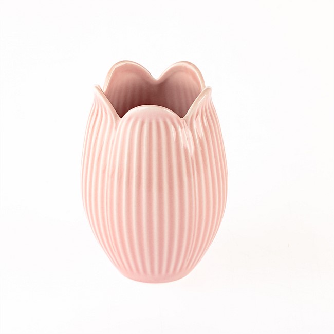 Marlo Kayla Ribbed Pink Tulip Vase Marlo Kayla Ribbed Pink Tulip Vase