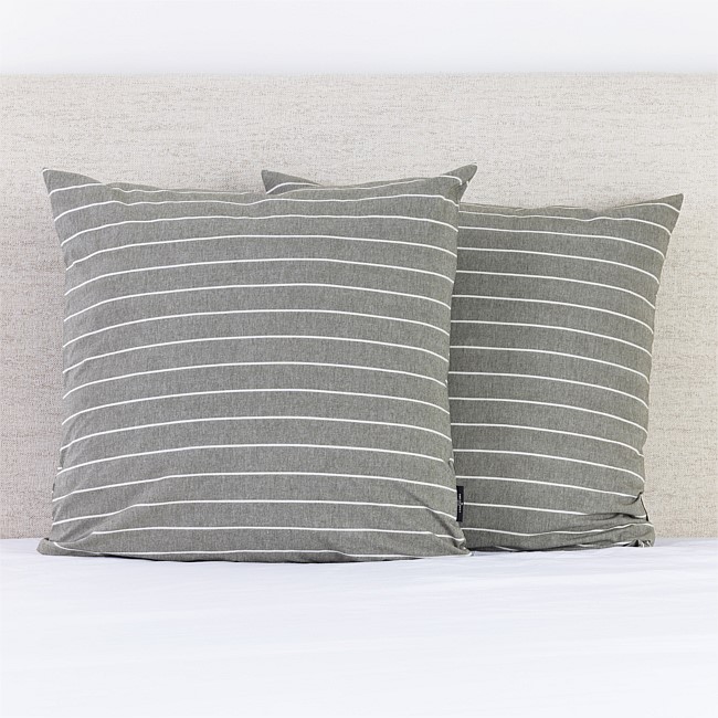 Fieldcrest Stonewashed Cotton Thyme Stripe European Pillowcase Pair Fieldcrest Stonewashed Cotton Thyme Stripe European Pillowcase Pair