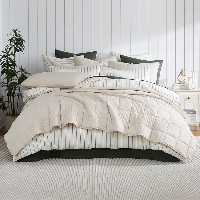 Fieldcrest Stonewashed Cotton Natural Coverlet