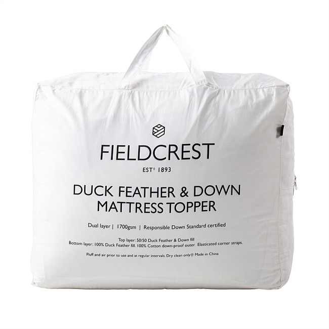 Fieldcrest Duck Feather & Down Dual Layer Mattress Topper Fieldcrest Duck Feather & Down Dual Layer Mattress Topper