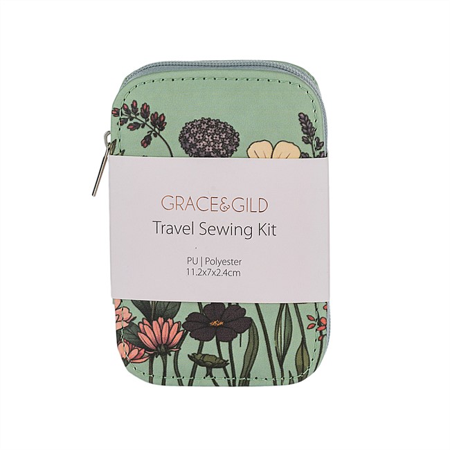 Grace & Gild Travel Sewing Kit Floral Meadow