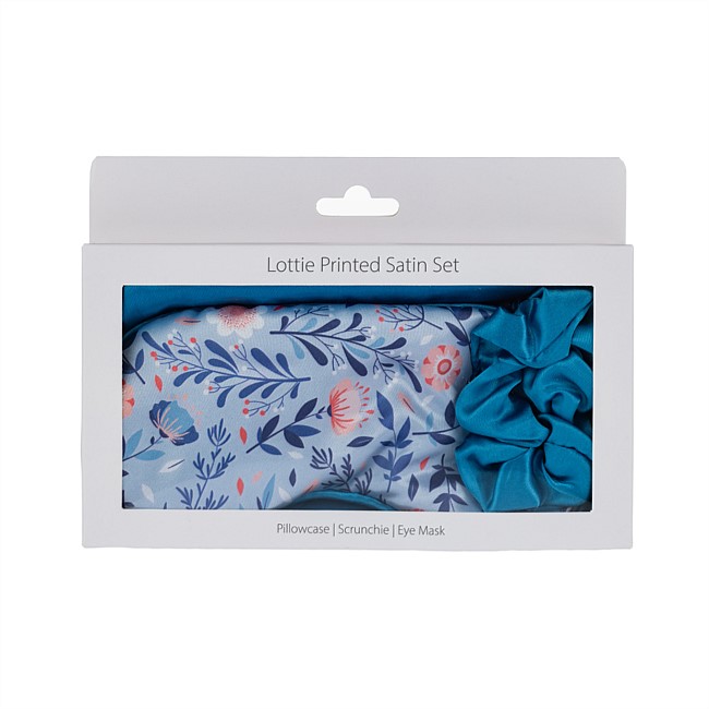Grace & Gild Lottie Printed Satin Set Blue 