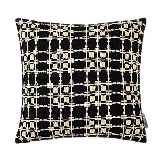 Design Republique Camila Check Embroidered Cushion
