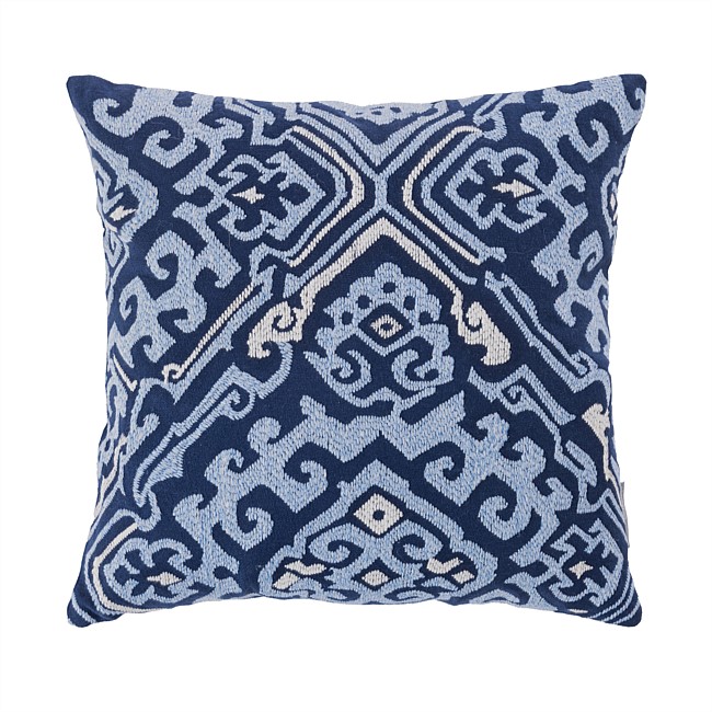 Design Republique Camila Embroidered Cushion Navy