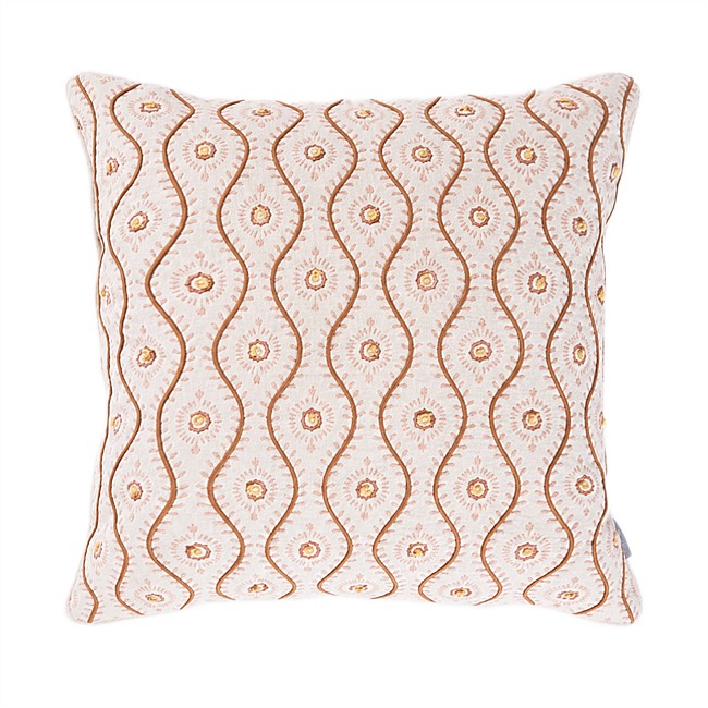 Design Republique Camila Patterned Cushion Honey 