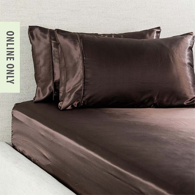 Hometones Sadie Satin Fitted Sheet & Pillowcase/s Hometones Sadie Satin Fitted Sheet & Pillowcase/s