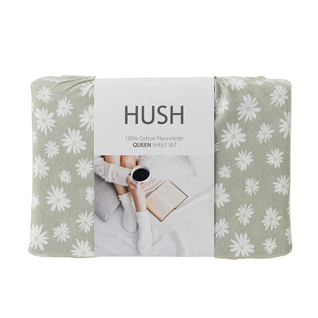 Hush Daisy Flannelette Sheet Set Hush Daisy Flannelette Sheet Set