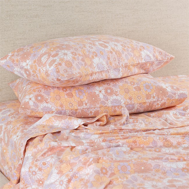 Hush Boho Floral Flannelette Pillowcase Pair Hush Boho Floral Flannelette Pillowcase Pair