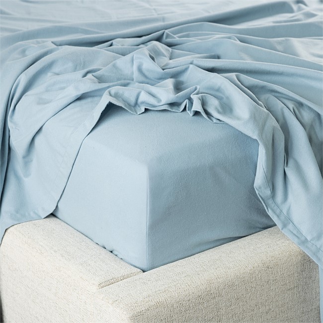 Hush Plain Blue Fitted Flannelette Sheet Hush Plain Blue Fitted Flannelette Sheet