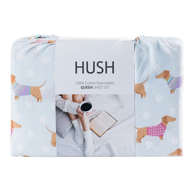 Hush Dashy Print Cotton Flannelette Sheet Set 