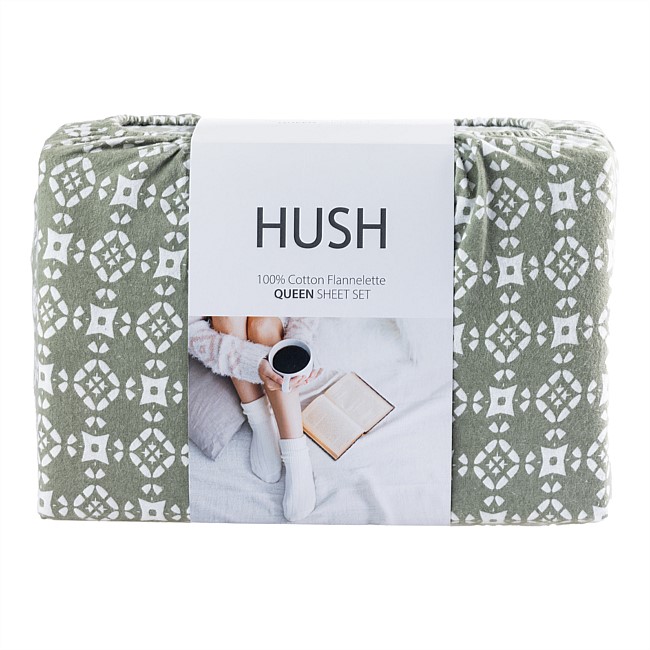Hush Geo Cotton Flannelette Sheet Set 
