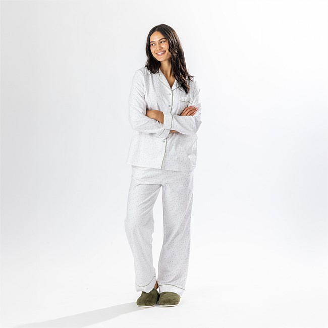 Gracious Living Sage Floral Flannelette PJ Set 