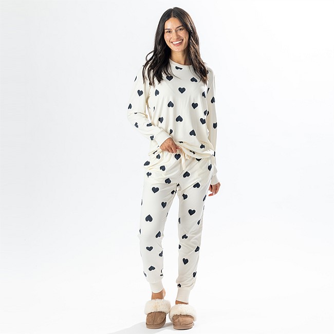 bb&b Sleep Heart Knit PJ Twosie bb&b Sleep Heart Knit PJ Twosie
