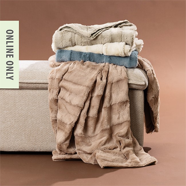 Solace Channel Faux Fur Throw