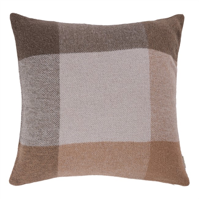 Woolrest New Zealand Wool Check Cushion Beige & Chocolate Woolrest New Zealand Wool Check Cushion Beige & Chocolate