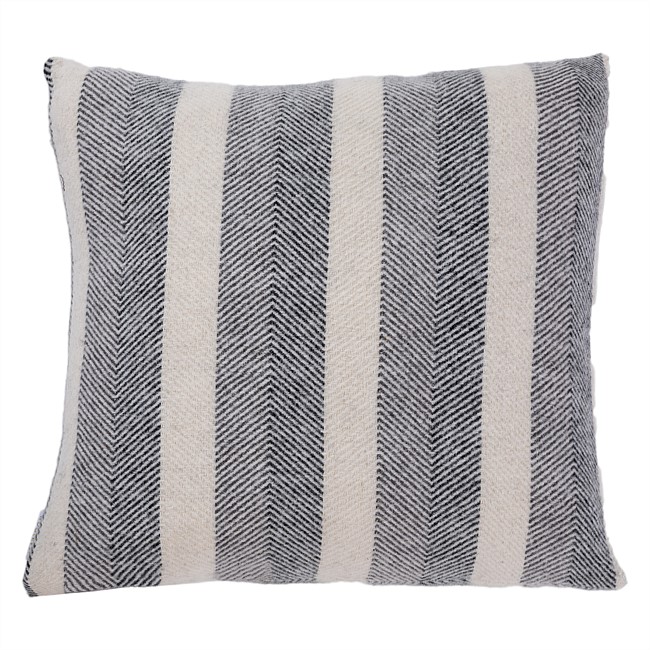 Woolrest New Zealand Herringbone Stripe Wool Cushion Charcoal Woolrest New Zealand Herringbone Stripe Wool Cushion Charcoal