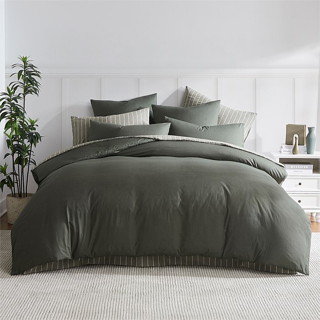 Fieldcrest Stonewashed 100% Cotton Thyme Duvet Cover Set Fieldcrest Stonewashed 100% Cotton Thyme Duvet Cover Set