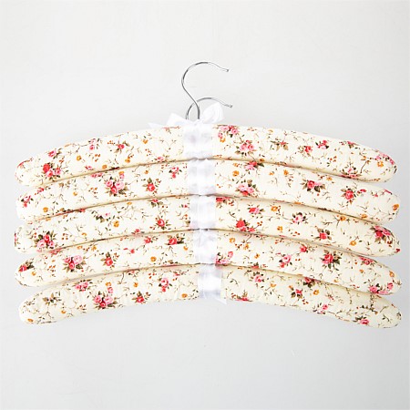 Home Essentials Padded Hangers 5Pk Bunch O' Flowers