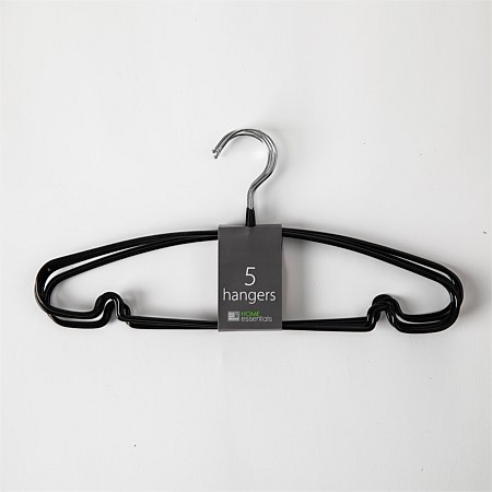 Home Essentials Black Everyday 5 Pack Wire Hangers