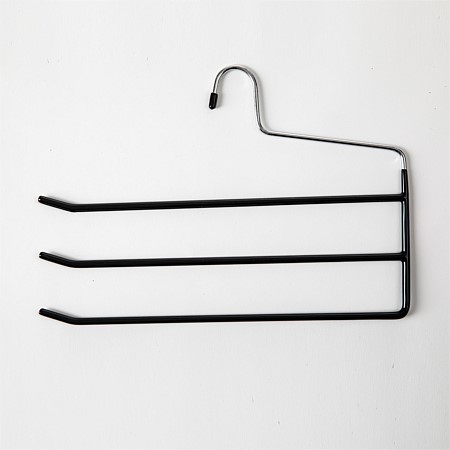 Home Essentials 3 Tier Black Pants Wire Hanger