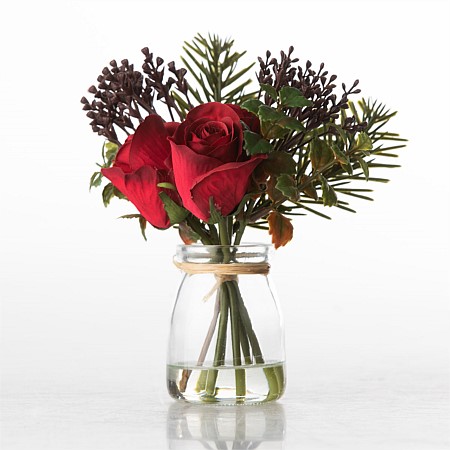 Everlasting Red Vase O' Flowers