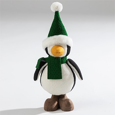 Christmas Wishes Shy Penguin Standing Green & White
