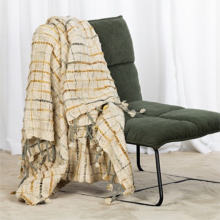 Solace Tilly Mustard Check Throw