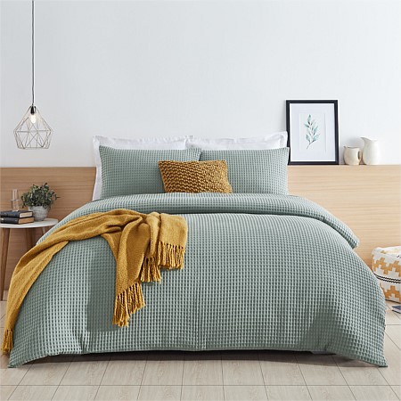 Istoria Home Chunky Waffle 100% Cotton Duvet Cover Set