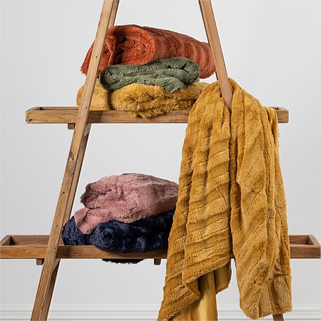 Solace Channel Faux Fur Throw