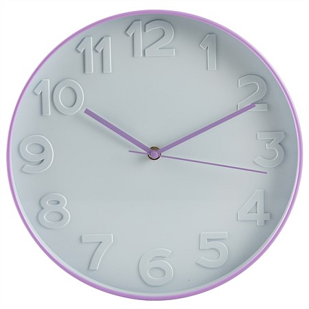 Home Co. Warner Wall Clock White/Lavender
