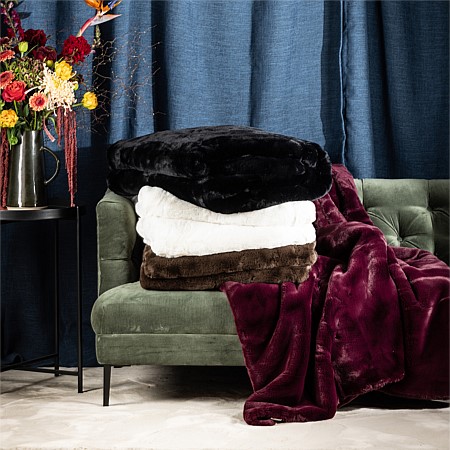 Design Republique Evelyn Faux Rabbit Fur Blanket