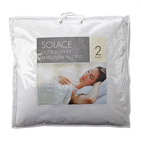 Solace Duck Feather European Pillow 2 pack