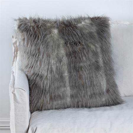 Design Republique Chester Feather Faux Fur Cushion 60x60cm