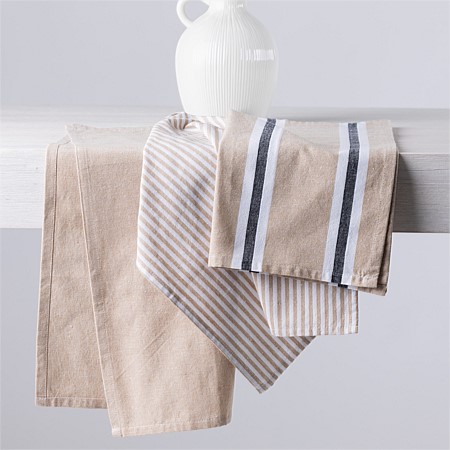 Ecoanthology Chester Recycled Tea Towel 3 Pack Natural 