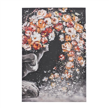 Home Chic Flowers Are Floating Black Wall Art