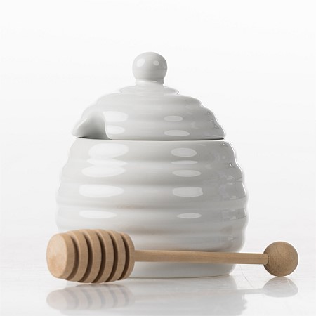 Gather Home Co. Ceramic Honey Jar & Spoon