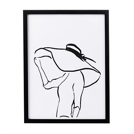 Home Co. Lady With Hat Framed Wall Art