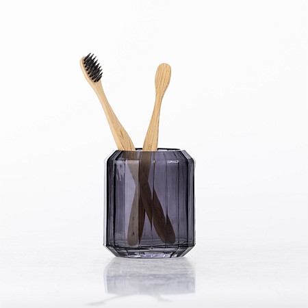 Design Republique Ribbed Glass Toothbrush Holder