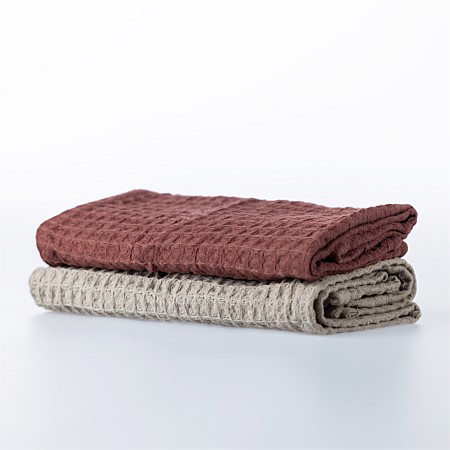 Gather Home Co. Malvern Rose Waffle Teal Towel 2 Pack